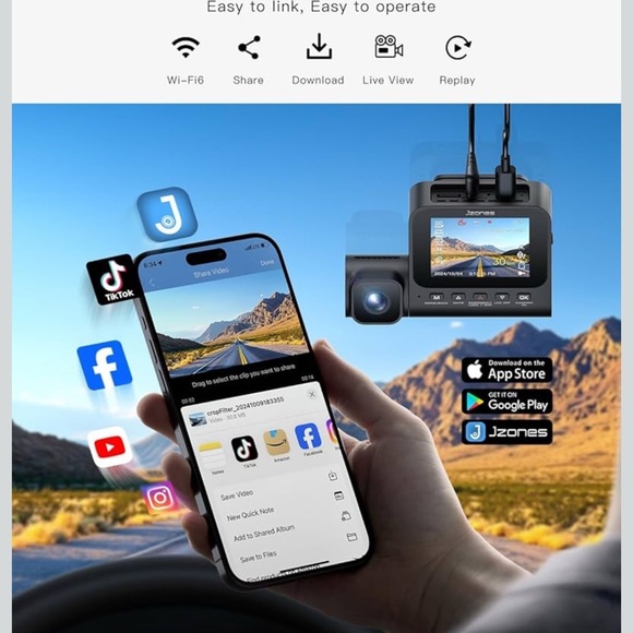 Dash Cam Front and Rear: 4K+1080P+1080P 3 Channel Dash Camera - Picture 3 of 11